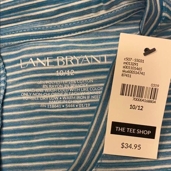Lane Bryant Striped Perfect-Sleeve Swing Tee - Picture 3 of 6